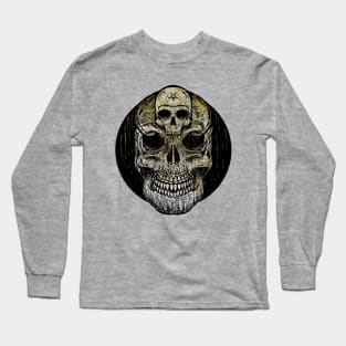 Skull with glittered gold Long Sleeve T-Shirt